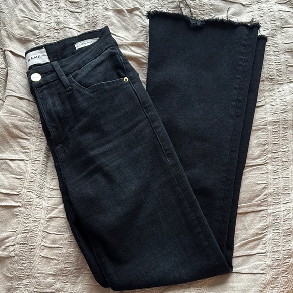 Frame Denim Women's Black Jeans with mini boot cut - Picture 1 of 4